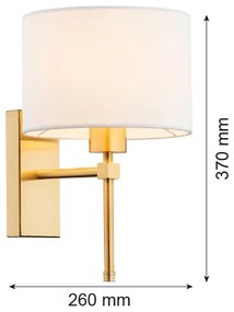 Argon 8048 - Fali lámpa ABBANO 1xE27/15W/230V sárgaréz/fehér