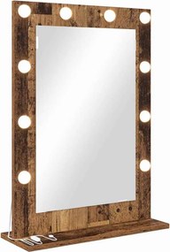 vidaXL Toalett Tükör Füstölt tölgy 70 x 50 x 18 cm Üveg és mérnöki fa