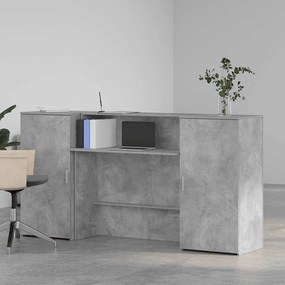 recepciós pult betonszürke 200x50x103,5 cm szerelt fa