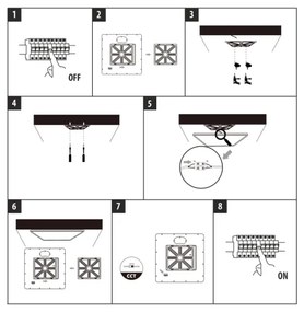LED mennyezeti lámpatest, 32 W, 230 V, 3000/4000/6500 K, 40x40 cm, fekete