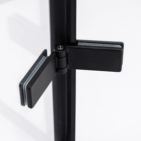 Stuxi Verona Black 100x70 aszimmetrikus csuklóajtós zuhanykabin 6 mm vízlepergető biztonsági üveggel, fekete