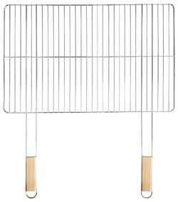 Szögletes grillrács fa fogantyúval 69x60 cm
