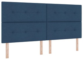 Boxspring Ágy Matraccal Kék 200x200 cm Szövet