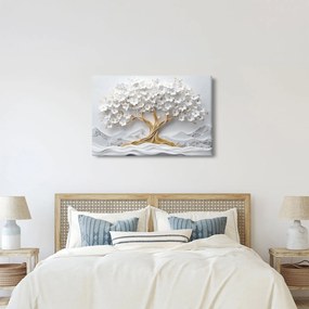 Kép – 3D elegáns életfa virágokkal (90x60 cm)