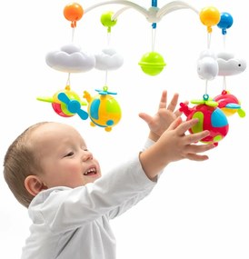Baby Mix körhinta a kiságy fölé, kivetítővel és távirányítóval, kék színű