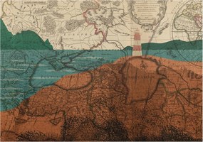 Fotótapéta Flizelin a ház szobájába 3D történelmi térkép 208x146 ragasztó