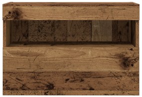TV-falijó szekrények LED világítással 2 db Régi fa 60x30x40 cm