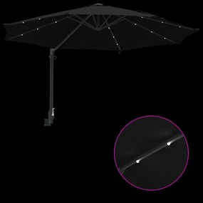 Fali rögzítésű kertiparaván LED-del Fekete 248 cm