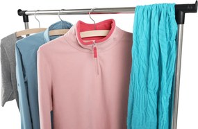 Görgős ruhaálvány, rozsdamentes fém/fekte műanyag, DOLFO NEW