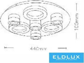 ELDLUX C55-3C Kerek Mennyezeti Lámpa IP20