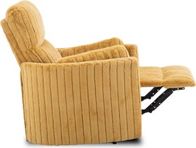 Dönthető fotel mustársárga plüss szövet, RAUL