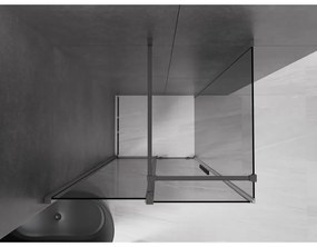 Mexen Velar, tolóajtós zuhanykabin 120 x 80 cm, 8mm szürke üveg, polírozott grafit, 871-120-080-41-66