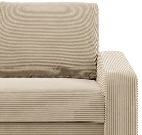 Zeus sarokkanapé, 2 ágyneműtartóval, döntött kartámasz, kordbársony, univerzális oldal, bonell töltet, bézs