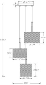 Lucide 45459/03/30 - Csillár zsinóron BASKETT 3xE27/40W/230V
