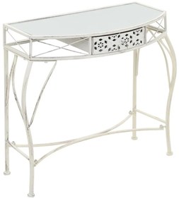 francia stílusú fehér fém kisasztal 82 x 39 x 76 cm