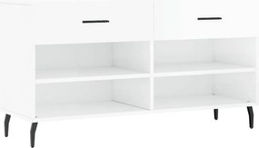 vidaXL magasfényű fehér szerelt fa cipőpolc 102x35x55 cm