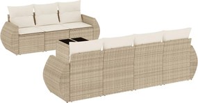 vidaXL 8 részes bézs polyrattan kerti ülőgarnitúra párnával