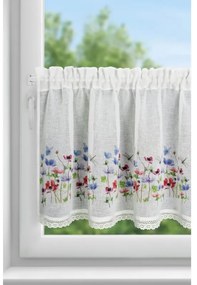 Nora mezei virágos vitrázs függöny Fehér 60x150 cm