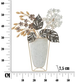Fém fali dekoráció 45,5x53 cm Floral – Mauro Ferretti