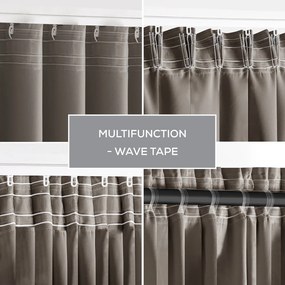 Szürkésbarna sötétítő termo függöny 140x245 cm Pleat – Restilo