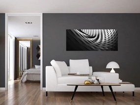 Absztrakt kép - fekete-fehér spirál (120x50 cm)