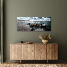 Kép - Fa csónak a tón (120x50 cm)