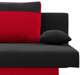 Sony kanapé, szövet anyag, hab töltet, fekete - piros