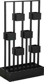 Outsunny Fali Magasított Kertágy Ültető doboz Rácsos Mászókerettel, Szilárd Fa, Kerti Rács 90x45x170cm Teraszra, Erkélyre, Virágcserép Mászó Növényekh