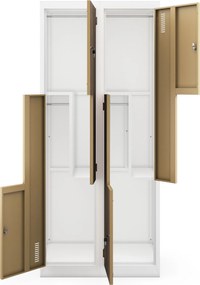 L típusú öltözőszekrény fehér / dió: Eco Design JULIA, 800 x 1850 x 450 mm