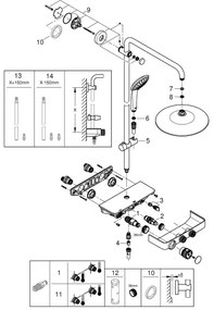 GROHE 26509000 - EUPHORIA SMARTCONTROL 260 mm zuhanyrendszer, fényes króm