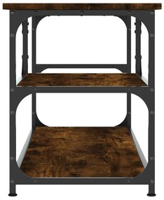 füstös tölgy színű szerelt fa és acél TV-szekrény 103x38x46,5cm