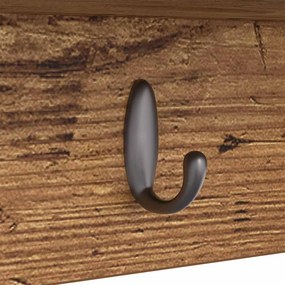 Fali Kabáthorog polcokkal Régi fa 50 x 16 x 26 cm Faanyag