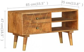 tömör mangófa TV-szekrény 85 x 35 x 47 cm