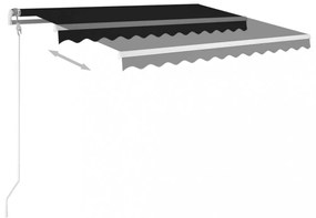 antracitszürke kézzel kihúzható LED-es napellenző 350 x 250 cm