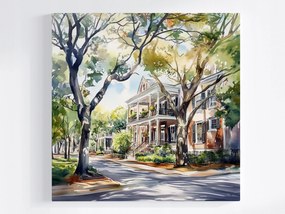 Vászonkép Canvas Város Savannah Georgia Utca Ház Rezidencia 40x40