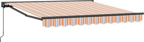 vidaXL Behúzható napellenző Kék és Narancs 300 x 250 cm