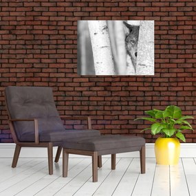 Üveg kép - Farkas az erdőben (70x50 cm)