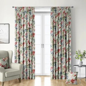Pasztell Virágmintás Függöny Velvet Szalaggal 145cm széles x 255 cm magas