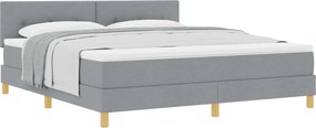 vidaXL Boxrugós ágy matracmal Világosszürke 180 x 200 cm szövet