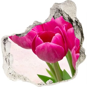 3d fali matrica lyuk a falban Rózsaszín tulipánok nd-p-90952565