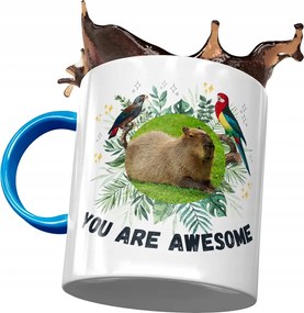 Kapibara Kék Bögre Születésnapra Ajándék Nyomtatott Fotóval