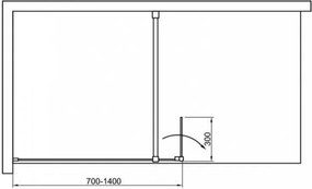 WI01-80 Walker walk in zuhanyfal 80x195 cm, 8mm-es üveggel