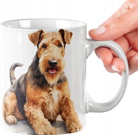 Bögre Airedale Terrier Kiváló Minőség Ajándék Szöveg