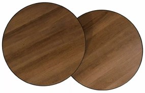 Kisasztalok PENELOPE 2 db-os szett Ø 50 cm, dió dekorációval