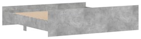 betonszürke ágykeret fej- és lábtámlával 200 x 200 cm
