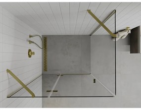 Mexen Roma zuhanykabin 70x100cm, 6mm-es üveg, arany profilú átlátszó üveg, 854-070-100-50-00