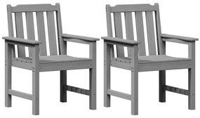 vidaXL Kerti étkezőszék 2 pcs Világosszürke 65,5 x 59 x 88 cm HDPE