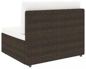 vidaXL 2 személyes barna elemes polyrattan kanapé