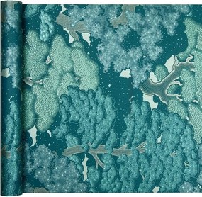 Kék bonsai fenyők tapéta vlies alapon