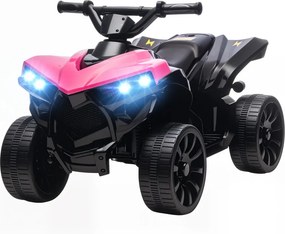 AIYAPLAY Kids Quad Elektromos 6V-os kids quad előre- és hátramenet funkcióval, zenével, LED fényszórókkal, rózsaszín